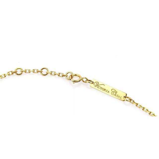 Contemporary Late 20th Century 17814 - Victoria Casal Pink Sapphire & Pink Mother of Pearl 18k Yellow Gold Bracelet For Sale - Image 3 of 4
