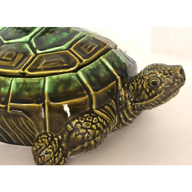 Vintage Large Majolica Turtle Soup Tureen With Ladle, 20th. C Chairish