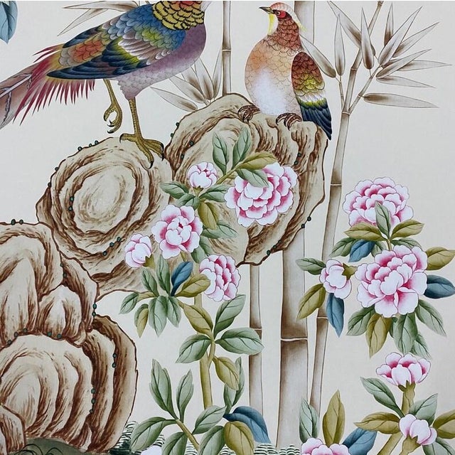 Not Yet Made - Made To Order 24'*48"/Pane, a Set of Two Panels Vintage Style Chinoiserie Wall Artwork (No Frame) For Sale - Image 5 of 9
