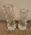 Vintage crystal candleholders, Sweden, 1970s. Heavy cast crystal. Art Deco, Mid Century style. 5 1/2” and 4 1/2” tall, 1...