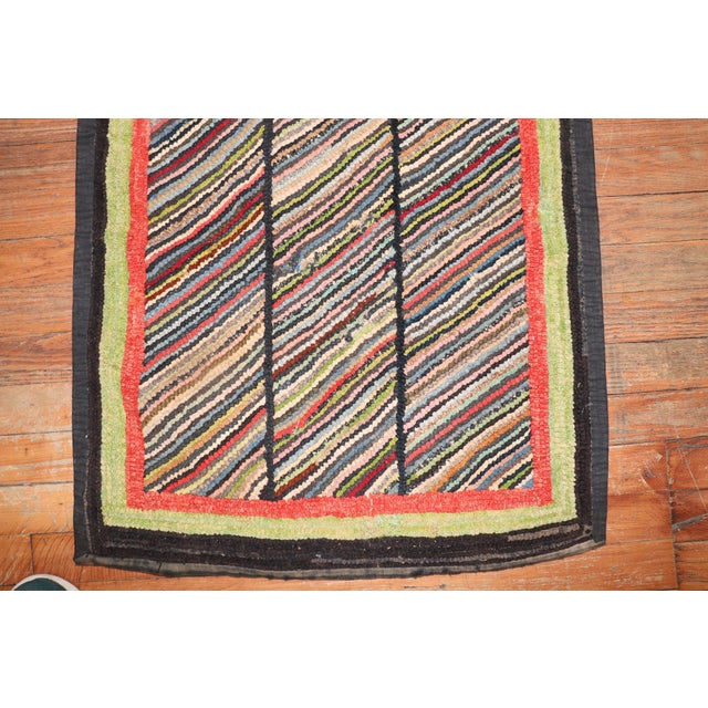 Mid 20th Century Antique American Hooked Rug - 2' x 5'1" For Sale - Image 5 of 8
