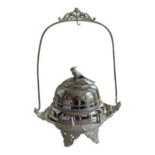 1880s Victorian Silver-Plated Lift-Lid Butter Cooler by Simpson, Hall, Miller & Co. – Model No. 176 For Sale