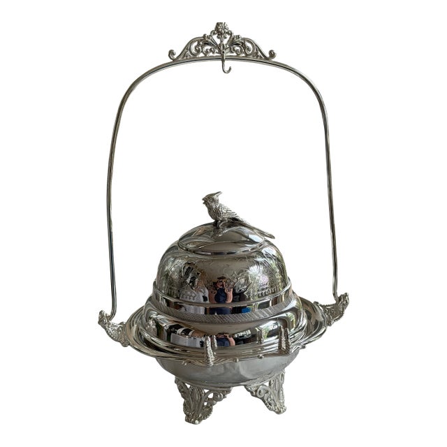 1880s Victorian Silver-Plated Lift-Lid Butter Cooler by Simpson, Hall, Miller & Co. – Model No. 176 For Sale