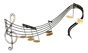 Curtis Jere Music Notes Wall Sculpture