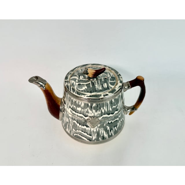 Black 1930s Arthur Wood Silver Shield Teapot For Sale - Image 8 of 10