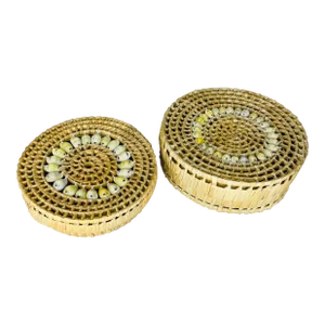 1970s Vintage Nesting Shelled Baskets- a Pair