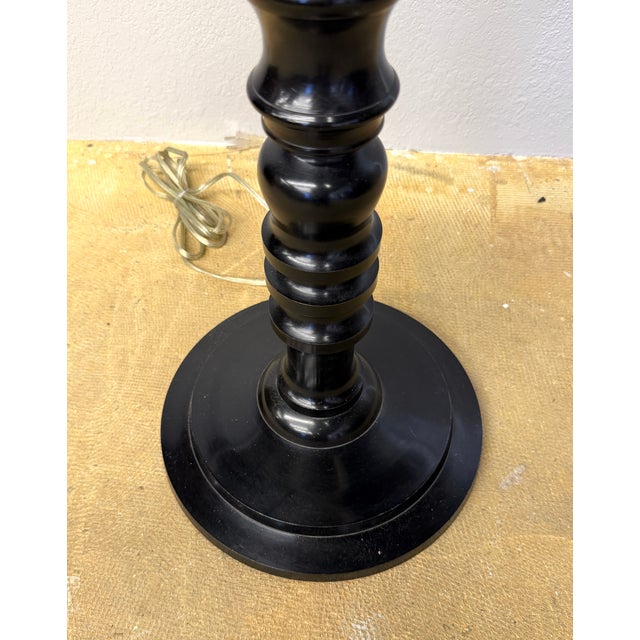 Mid-Century Modern Jamie Young Cast Metal Stacked Ring Floor Lamp W/ Woven Drum Shade For Sale - Image 3 of 6