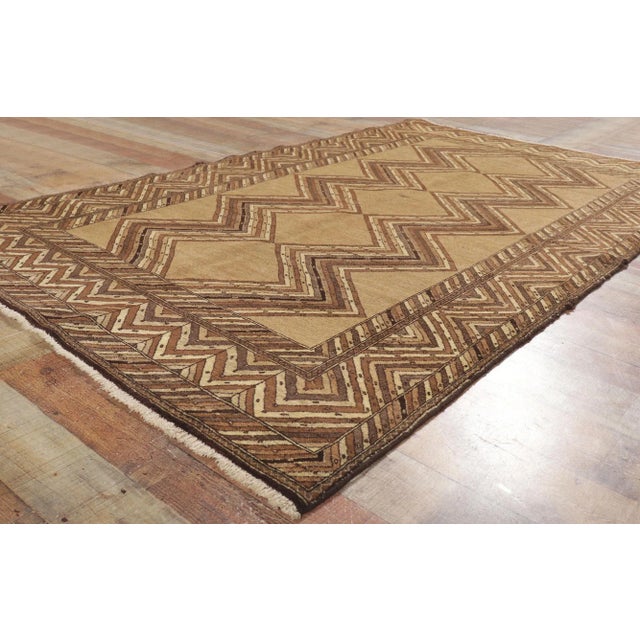 Textile Mid 20th Century Vintage Persian Semnan Rug, 04'05 X 07'07 For Sale - Image 7 of 10