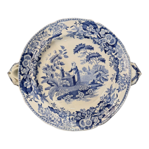 Antique Spode "Girl at the Well" Warming Plate c.1830