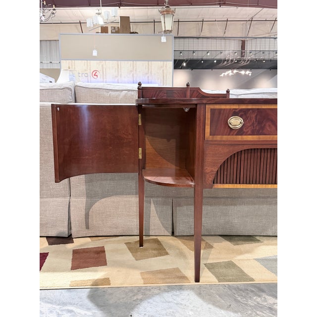 Brown Late 20th Century Classic Inlaid Mahogany Sideboard With Tambour Doors For Sale - Image 8 of 11