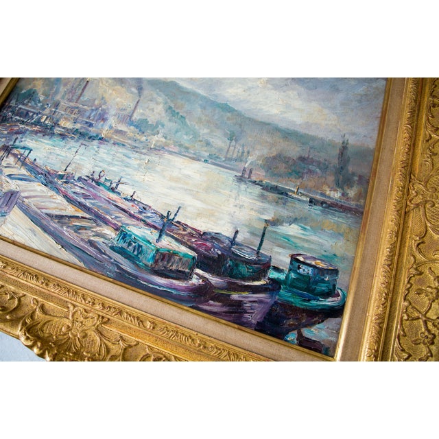 Georges Manzana-Pissarro (1871-1961) Rouen, Quay of the wolf meadow, circa 1905 oil on panel. 50 x 65 cm. unique piece....