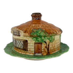 1930s English Beswick Ceramic Cottage Ware Butter or Cheese Dish