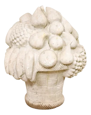 Early 20th Century European Carved-Stone Bouquet of Fruit Garden Ornament