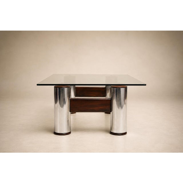 Wood Brazilian Modern “Amelia” Coffee Table in Rosewood & Chrome-Plated Metal by Sergio Rodrigues, Brazil, 1965 For Sale - Image 7 of 17