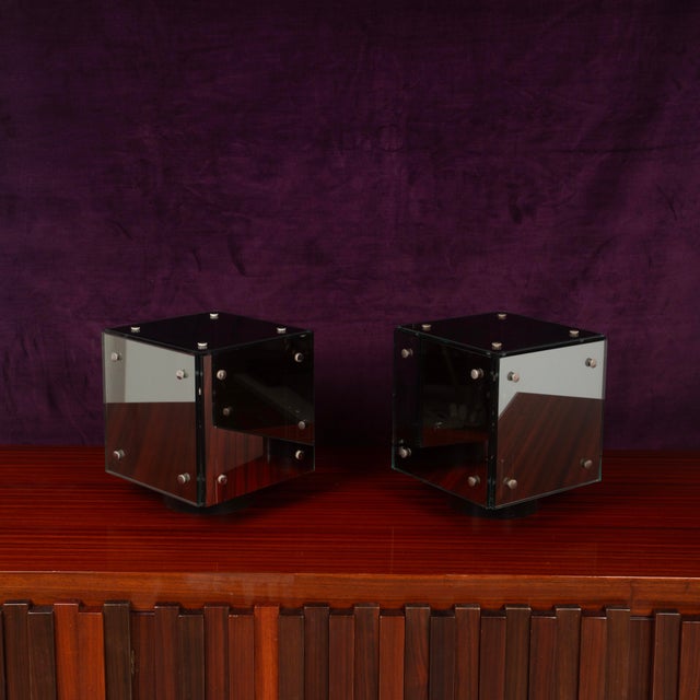 1970s Italian Prisma Glass and Mirrored Table Lamps by Studio A.R.D.I.T.I for Sormani, 1970s, Set of 2 For Sale - Image 5 of 18