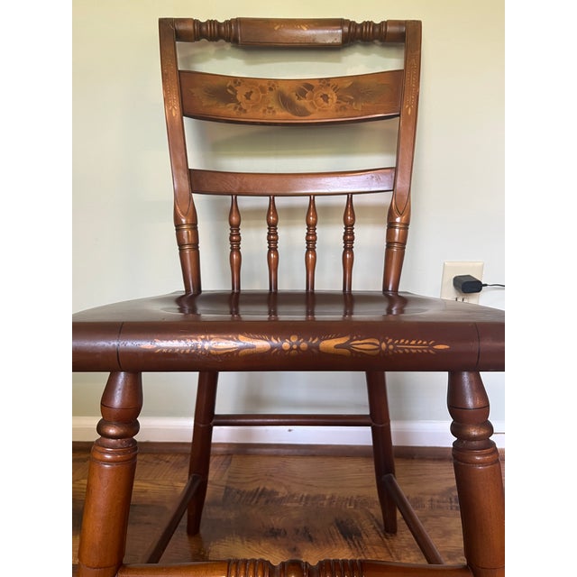 American Late 20th Century L. Hitchcock Maple Harvest Inn Side Chair For Sale - Image 3 of 6