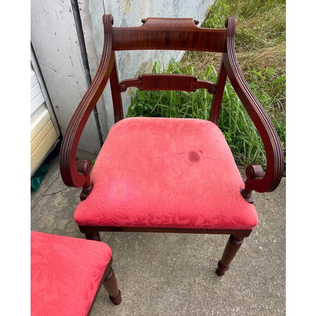 Brown Set of 6 19th Century Mahogany English Regency Dining Chairs For Sale - Image 8 of 10