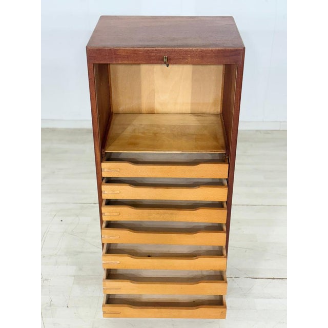 Vintage Danish Teak Roll-Top Cabinet For Sale - Image 4 of 14