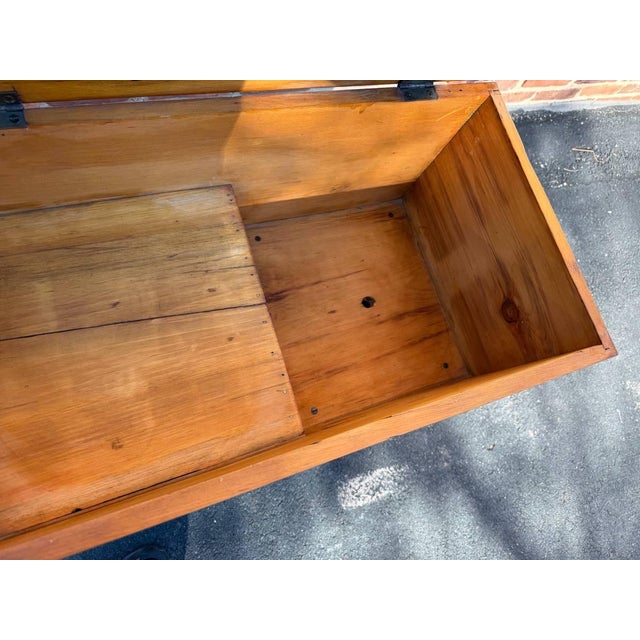 Brown Antique Early American Rustic Style Dry Sink Blanket Chest For Sale - Image 8 of 16