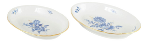 Oval Serving Dishes in Porcelain with Blue Floral Motifs from Meissen, Set of 2