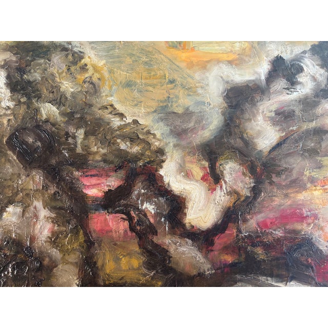 1970s Denise Cartoux, Oil Painting, A la Montagne, École de Paris, France, 1979 For Sale - Image 5 of 9