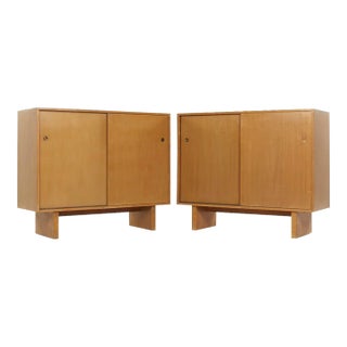 T. H. Robsjohn-Gibbings for Widdicomb Sliding Door Cabinets - Pair For Sale