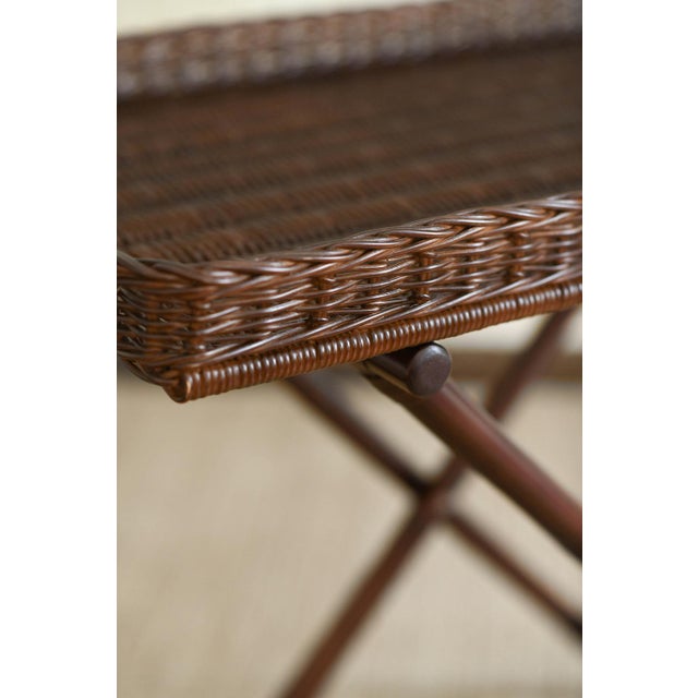 Large Gueridon in Hazel-Toned Rattan For Sale - Image 3 of 9