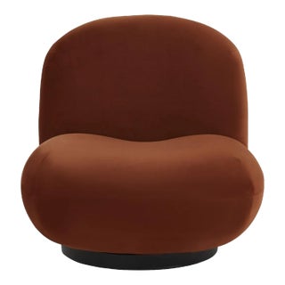 Stevie Velvet Accent Chair - Rust/Black For Sale
