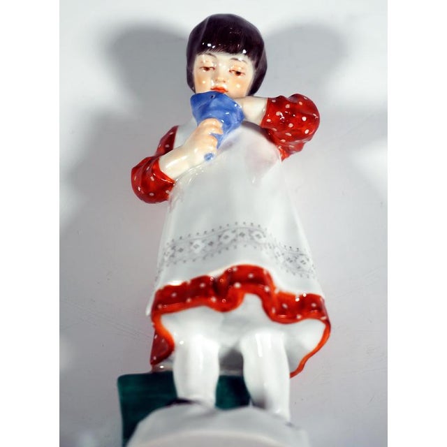 Art Nouveau Girl with Sugar Cone Figurine by Paul Helmig for Meissen, Germany, 1908 For Sale - Image 4 of 6