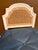 Vintage Cane and Wood Vanity Chair With Custom Blue Leather Tufted Cushion For Sale - Image 12 of 15