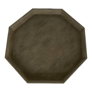 Global Views Organic Modern Larch Finished Parquet Wood Tray For Sale