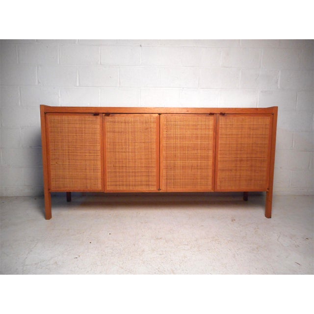 Midcentury Cane Front Credenza by Founders Chairish