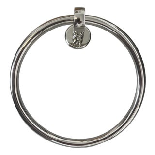 Waterworks Crystal 7” Towel Ring in Polished Nickel For Sale