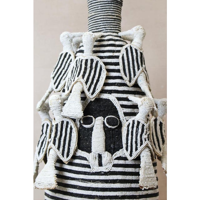 Yoruba Royal Crown in Black and White For Sale - Image 6 of 8