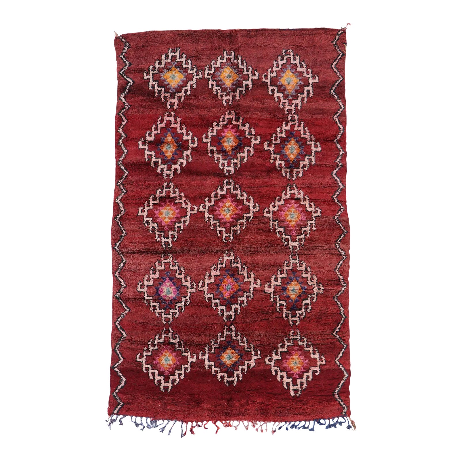Vintage Red Moroccan Rug, 06'05 X 10'05 | Chairish