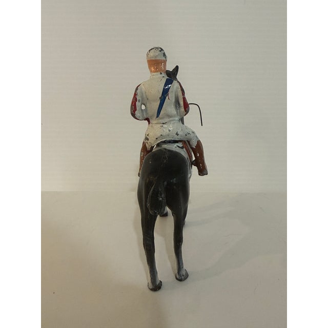 Vintage American Cast Metal Racehorse & Jockey Figures — Set of 3 — Made in u.s.A. For Sale - Image 4 of 12
