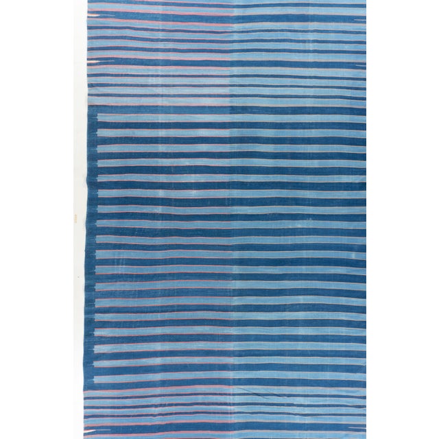 Contemporary Antique Indian Dhurrie Rug 11'6 X 22' For Sale - Image 3 of 12