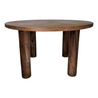 Constructivist Round Table in Walnut, 1950s For Sale