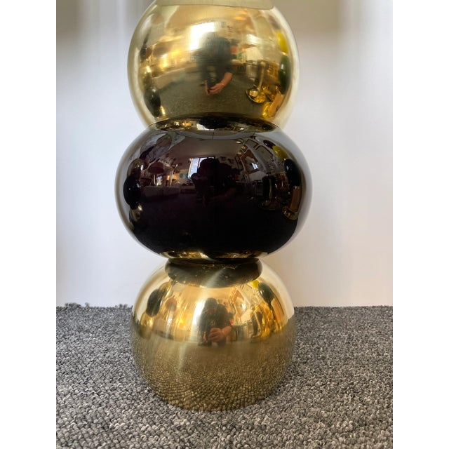 Contemporary Brass Murano Glass Atomo Lamps, Italy - a Pair For Sale - Image 10 of 11