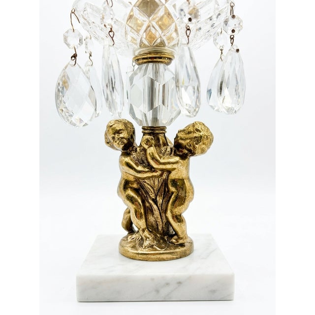 Mid-Century Modern 1960s Loevsky & Loevsky Mid-Century Hollywood Regency Cherub Waterfall Lamp With Marble Base - a Pair For Sale - Image 3 of 3