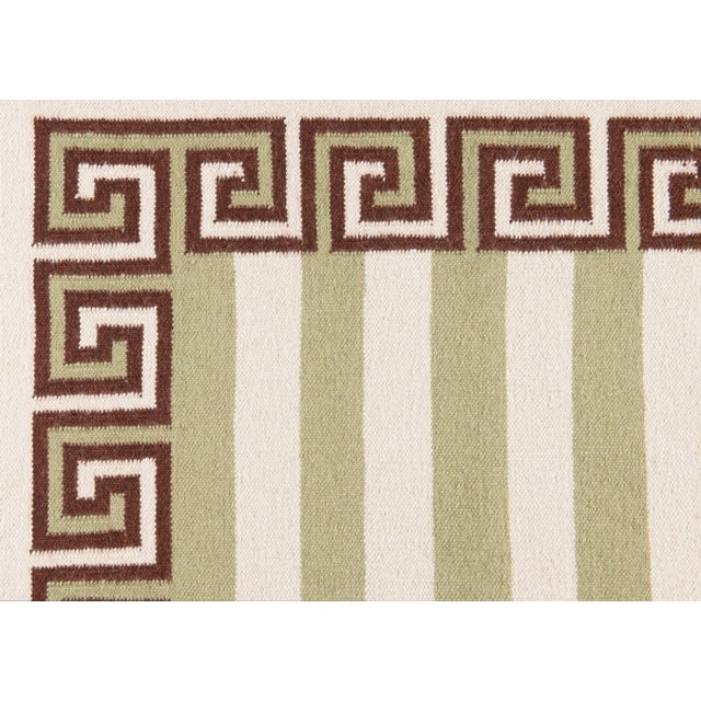 Not Yet Made - Made To Order Part & Parcel Goods Wool Stripe Rug, 5' x 8', Sage, Chocolate and Eggshell For Sale - Image 5 of 5
