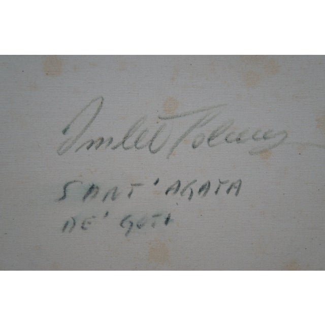 Sant'Agata De' Goti Italian Cityscape Landscape Oil Painting on Canvas 28" For Sale - Image 10 of 10