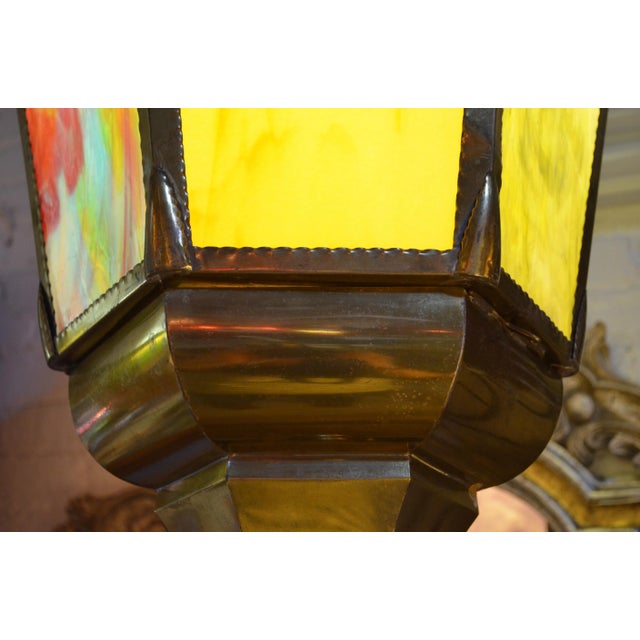 Vintage Moroccan Multicolor Lantern Pendant - Set of 2 For Sale - Image 9 of 13