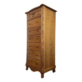 Vintage Oak Lingerie Chest of Drawers- Oakwood Interiors Versailles Collection For Sale