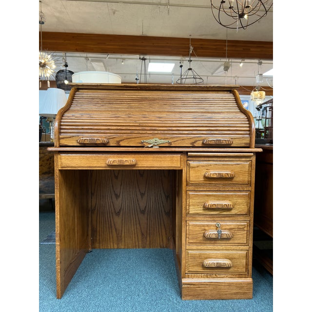 Powell Reproduction Rolltop Oak Desk Chairish