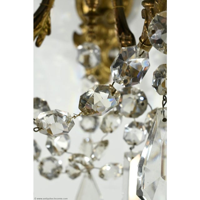 Metal Late 19th Century Bronze and Crystal Tassel Sconces, Set of 2 For Sale - Image 7 of 18