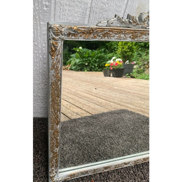 Mirror Entryway Hall Mantle Dining Sideboard Bathroom Vintage. This lovely wood and Gesso mirror was recently beautifully...
