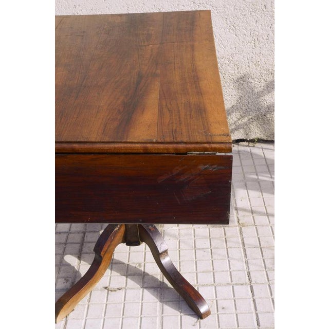 Brown Low Mahogany Coffee Table with Side Panels, England, 1890 For Sale - Image 8 of 9