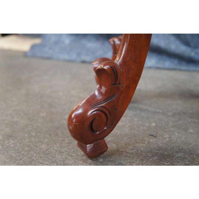 Mid 20th Century Round Chinoiserie Carved Mahogany Plant Stand Sculpture Pedestal For Sale - Image 9 of 11