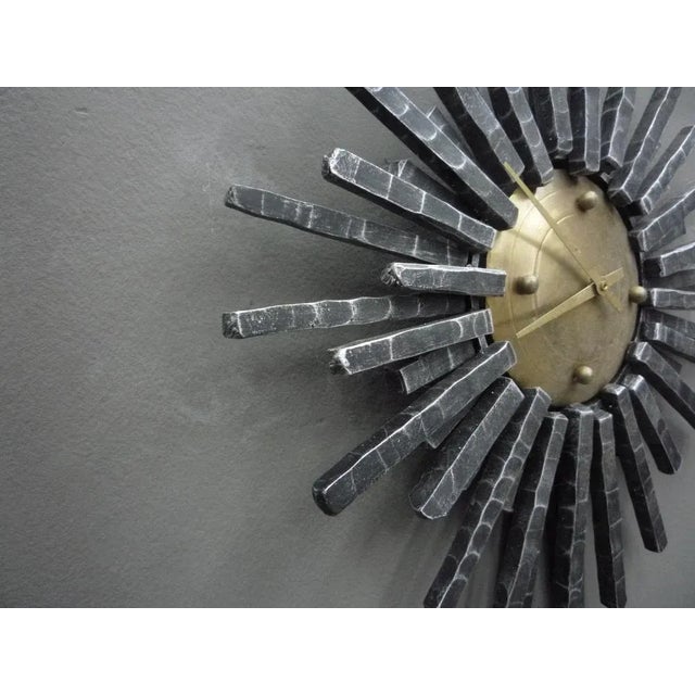 Brutalist Cast Iron Wall Clock, 1960s For Sale - Image 6 of 10